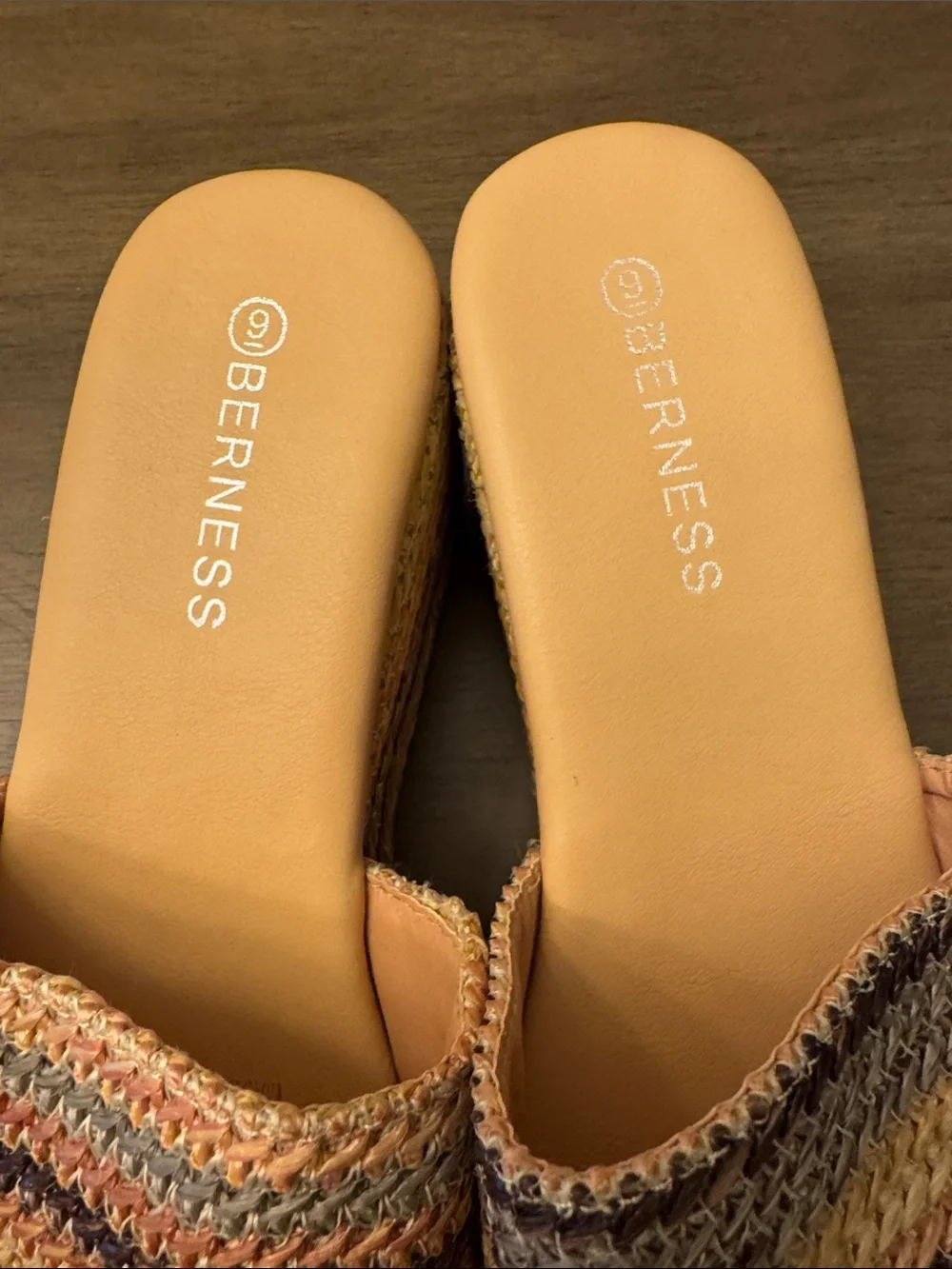 Platform Slide Sandals in Yellow and Tan by Berness